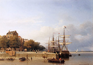 码头上的船只 Ships on a quay，扬·亨德里克·魏森布鲁赫