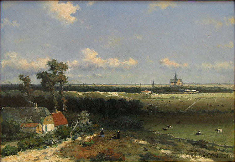 哈勒姆的景色 View of Haarlem (1845 - 1848)，扬·亨德里克·魏森布鲁赫