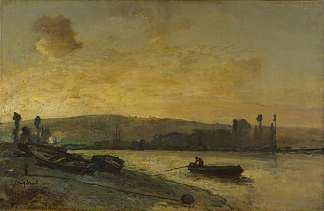 河流场景 River Scene (1860 – 1880)，约翰·琼金德