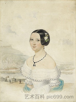 特蕾莎·克朗伯格的肖像 Portrait of Therese Kronberg (1846)，约翰·浸信会克拉罗