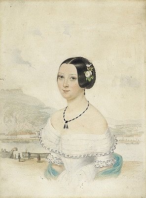 特蕾莎·克朗伯格的肖像 Portrait of Therese Kronberg (1846)，约翰·浸信会克拉罗