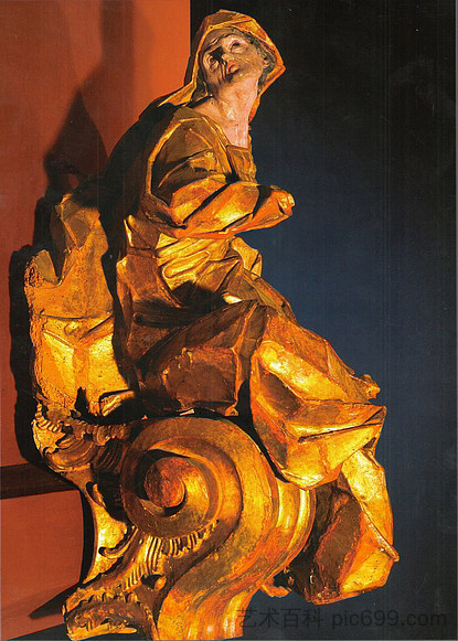 坐着的女性形象（东正教寓言） Seated female figure (Allegory of Orthodoxy) (c.1748; Ukraine  )，约翰·格奥尔·品泽尔