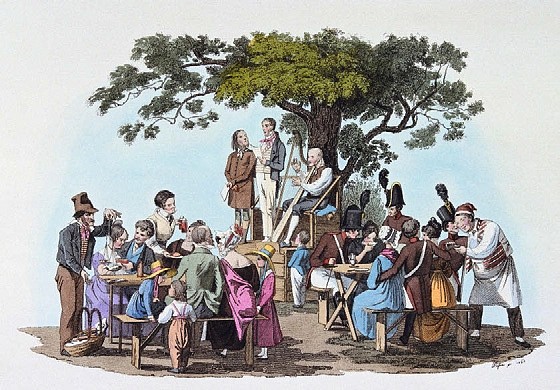 普拉特的人物场景/普拉特的娱乐 People's scene in the Prater / Amusement in the Prater (1826)，约翰·内波穆克·帕西尼