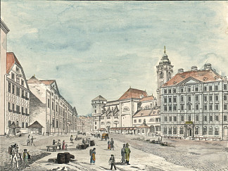 弗赖永， 维也纳 Freyung, Vienna (c.1830)，约翰·内波穆克·帕西尼