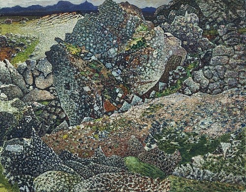 贝萨斯塔迪尔的熔岩 Lava at Bessastadir (1954)，若阿内斯·斯维因森·贾瓦尔