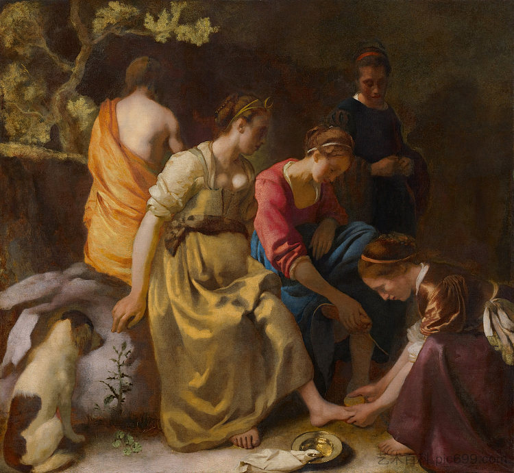 戴安娜和她的同伴 Diana and her Companions (c.1653 - c.1654),约翰内斯·维米尔