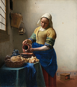 挤奶女仆 The Milkmaid (c.1660)，约翰内斯·维米尔