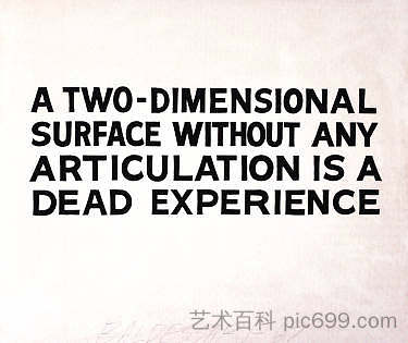 没有任何铰接的二维表面是一种死的体验 A Two-Dimensional Surface Without Any Articulation Is a Dead Experience (1967)，约翰·巴尔代萨里