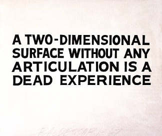 没有任何铰接的二维表面是一种死的体验 A Two-Dimensional Surface Without Any Articulation Is a Dead Experience (1967)，约翰·巴尔代萨里