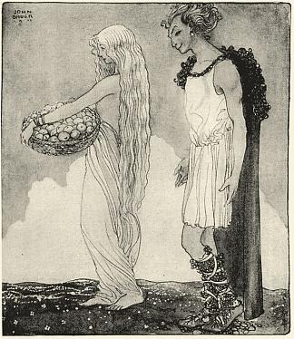 洛基和伊顿 Loki  and Idun (1911)，约翰·鲍尔