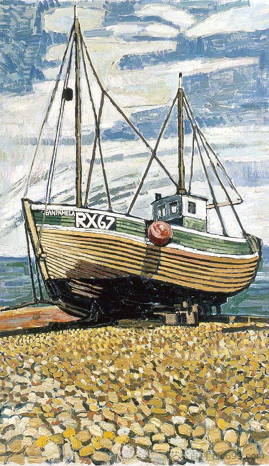 邓杰内斯的渔船，“RX67” Fishing Boat at Dungeness, 'RX67' (1965)，约翰·布拉特比