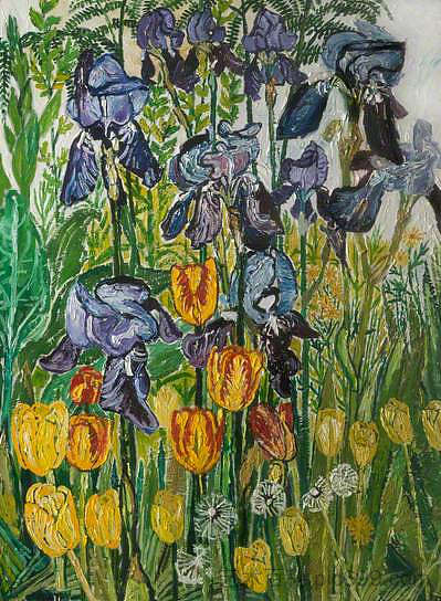 鸢尾花和郁金香 Irises and Tulips (1967)，约翰·布拉特比