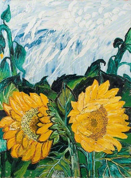 夏天的向日葵和阳光明媚的天空 Sunflowers and Sun-Crossed Sky in Summer (1968)，约翰·布拉特比