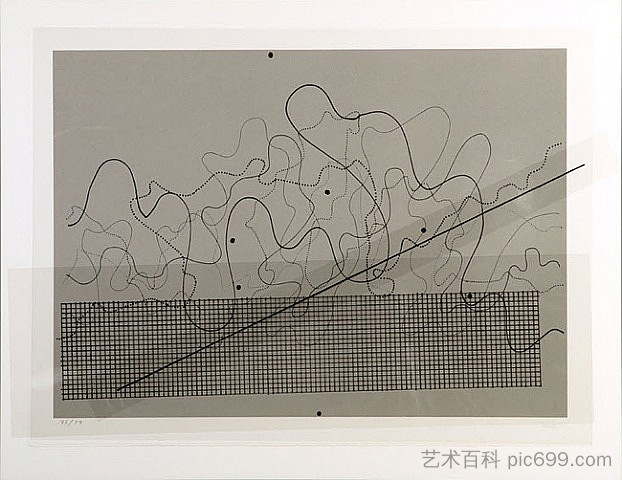 丰塔纳混合（深灰色） Fontana Mix (Dark Grey) (1981)，约翰凯奇