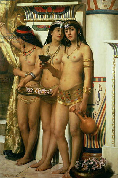 法老的侍女 Pharaoh's Handmaidens (1883)，约翰·柯里尔