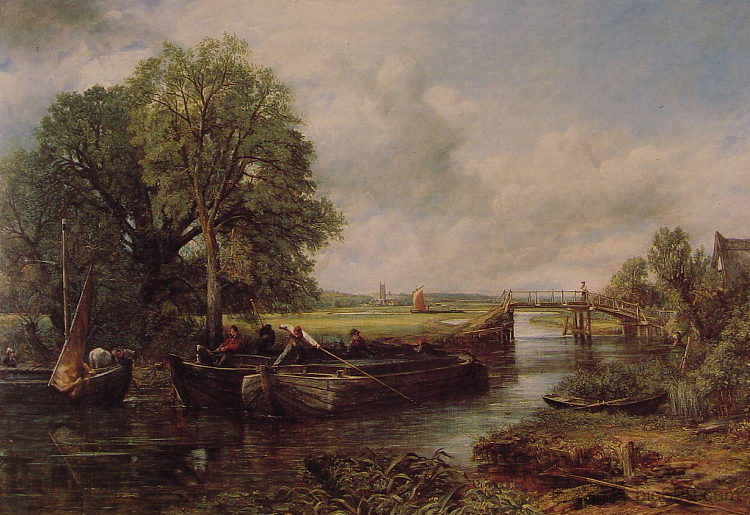 戴德姆附近的斯托尔景观 A View On The Stour Near Dedham (1822)，约翰·康斯特布尔