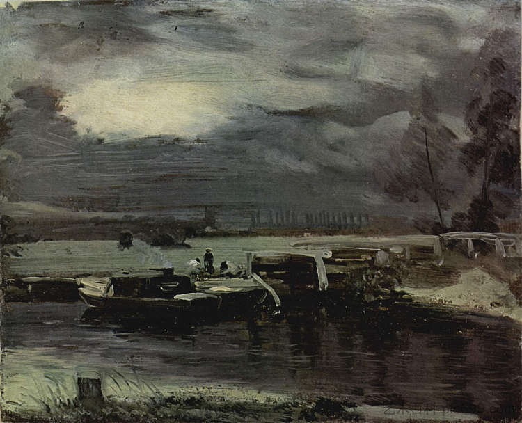 斯托尔上的船 Boats on the Stour (1811)，约翰·康斯特布尔