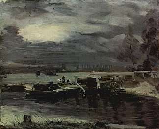 斯托尔上的船 Boats on the Stour (1811)，约翰·康斯特布尔