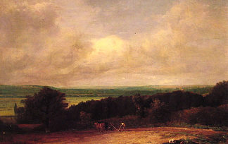 萨福克的景观耕作场景 Landscape Ploughing Scene In Suffolk (1814)，约翰·康斯特布尔