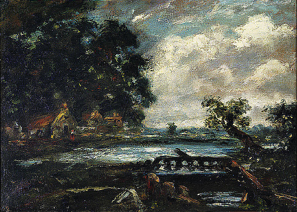为跳跃的马学习（在Stour上查看） Study for The Leaping Horse (View on the Stour)，约翰·康斯特布尔