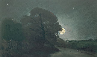 月光下的荒原边缘 The edge of a Heath by moonlight (1810)，约翰·康斯特布尔