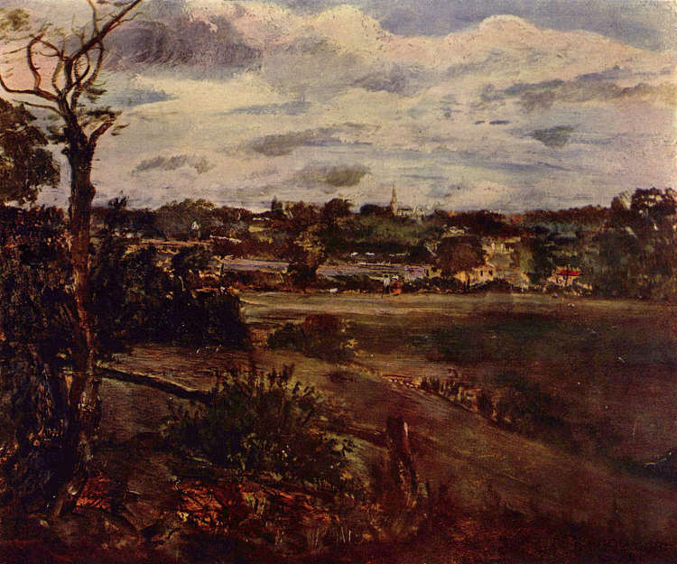 从汉普斯特德希思看海格特 View of Highgate from Hampstead Heath (c.1834; United Kingdom  )，约翰·康斯特布尔