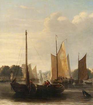 帆船驳船 Sailing Barges，约翰·克罗姆