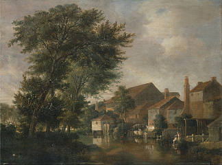 温苏姆河，诺里奇 The River Wensum, Norwich (1814)，约翰·克罗姆