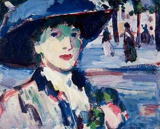 安妮·埃斯特尔·赖斯在巴黎（Closerie des lilas） Anne Estelle Rice in Paris (Closerie des lilas) (1907)，约翰·邓肯·弗格森