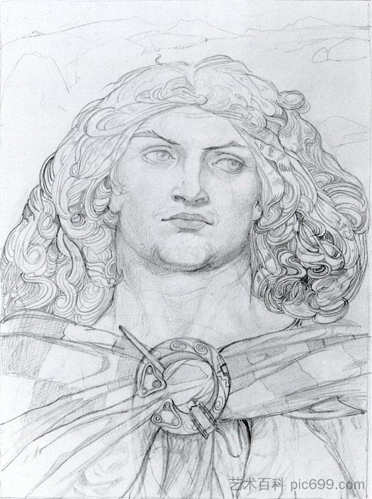 爱尔兰神话英雄的绘画 Drawing of the Irish Mythological Hero，约翰·邓肯