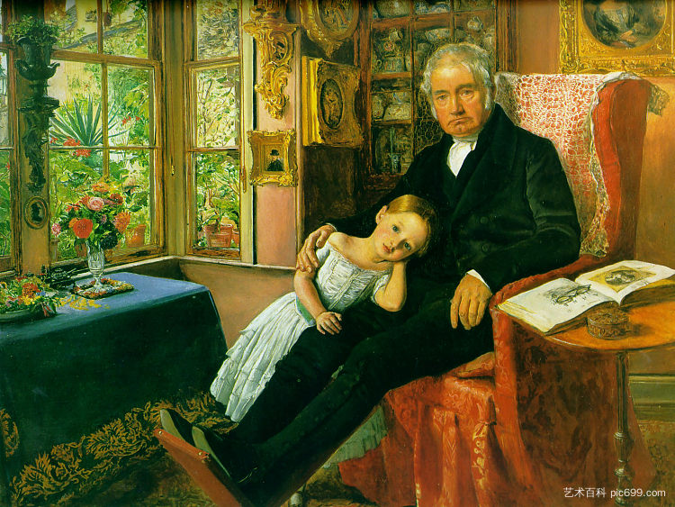 詹姆斯·怀亚特和他的孙女玛丽 James Wyatt and His Granddaughter Mary (1849)，约翰·埃弗里特·米莱斯