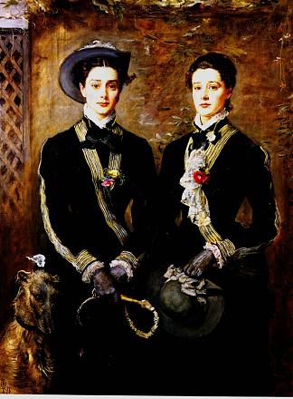 双胞胎（格蕾丝和凯特霍尔） Twins (Grace and Kate Hoare) (1876)，约翰·埃弗里特·米莱斯