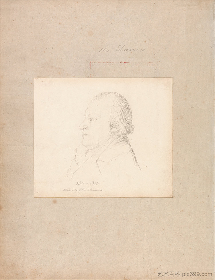 威廉·布莱克的肖像 Portrait of William Blake，约翰·弗拉克斯曼