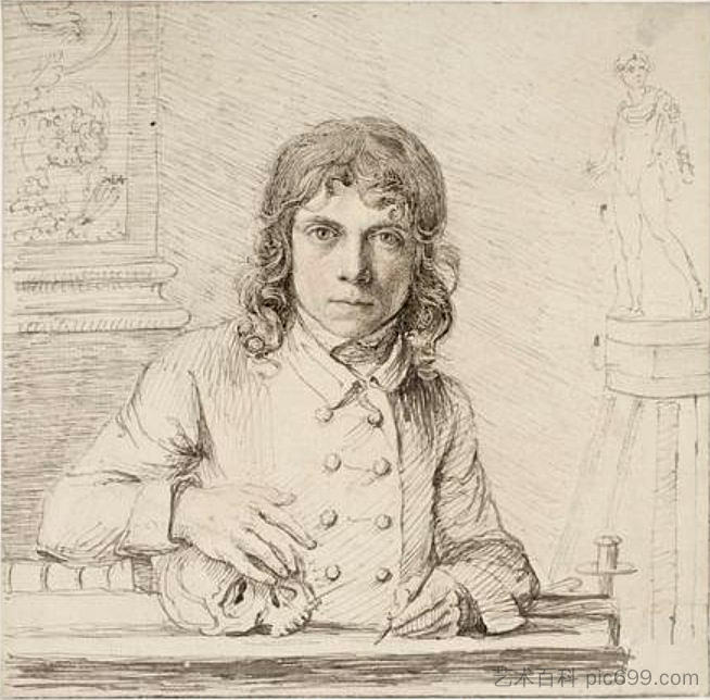 自画像 Self-Portrait (1779)，约翰·弗拉克斯曼