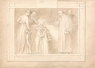 研究约翰·克劳斯牧师纪念碑 Study for a Monument to the Reverend John Clowes，约翰·弗拉克斯曼