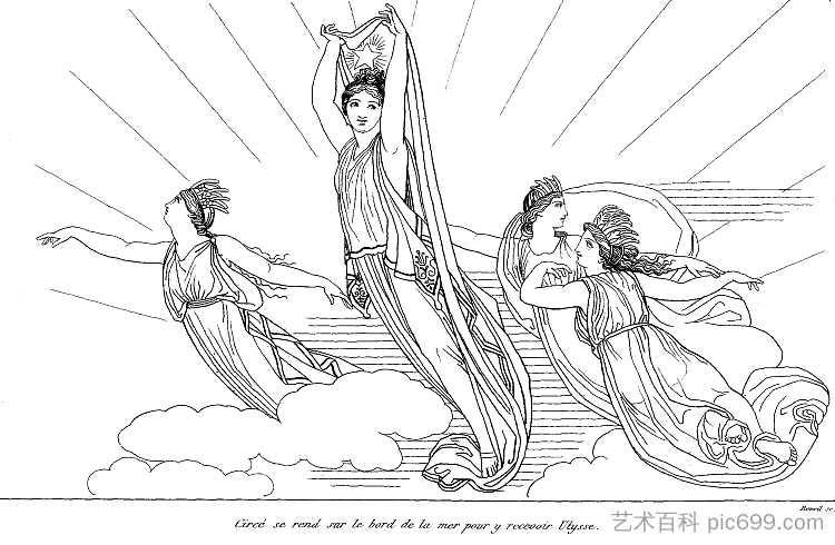 奥德赛插图 Illustration to Odyssey (1793)，约翰·弗拉克斯曼