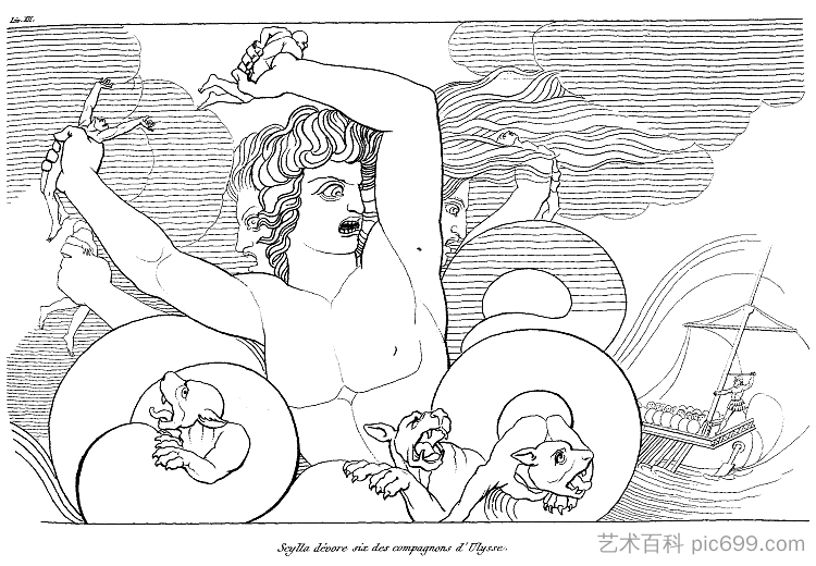 奥德赛插图 Illustration to Odyssey (1793)，约翰·弗拉克斯曼