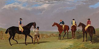 彩票，长腰，塞德里克和费加罗都与骑师一起上升 Lottery, Longwaist, Cedric and Figaro All with Jockey up (1800)，老约翰·弗雷德里克·赫林