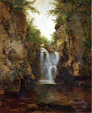 巴什比什瀑布 Bash Bish Falls (1855 – 1860)，约翰·冯检基·肯西特