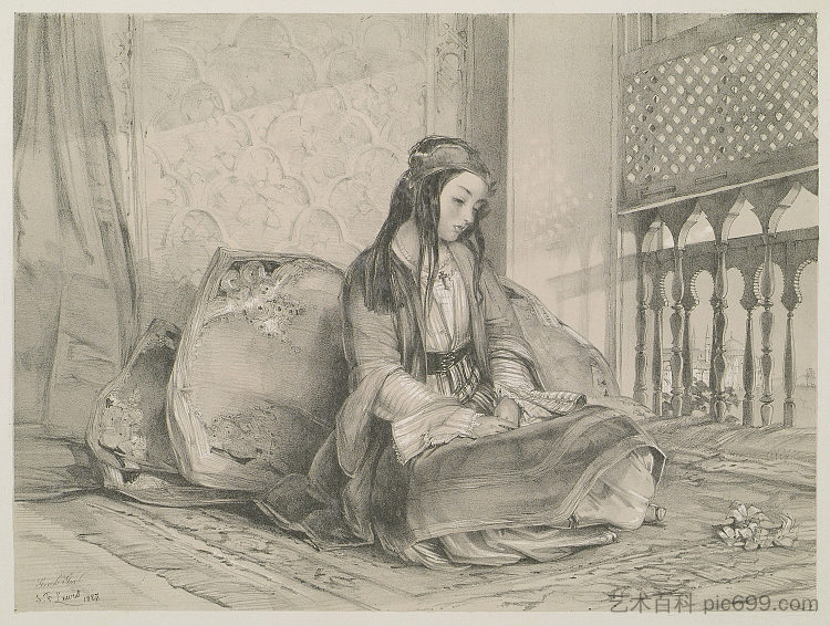 Ф 俘虏的希腊女孩 Ф Captive Greek Girl (1838)，约翰·弗雷德里克·刘易斯