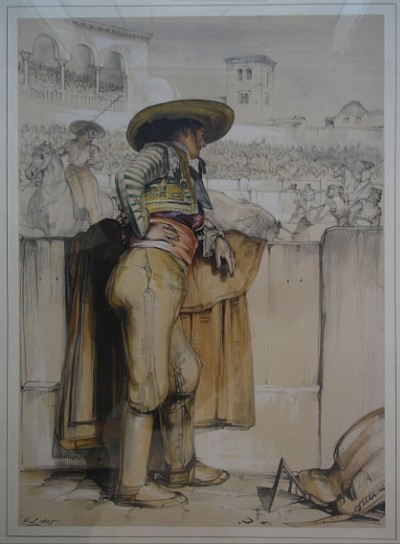 塞维利亚拉马埃斯特兰萨的皮卡多 The picador in La Maestranza, Seville (1836)，约翰·弗雷德里克·刘易斯