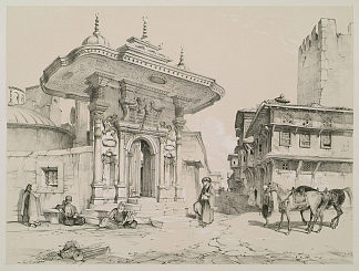 圣索菲亚清真寺大门 Gate of the Mosque of Saint Sophia (1838)，约翰·弗雷德里克·刘易斯