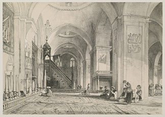 布鲁萨清真寺内部 Interior of the Mosque, Brussa (1838)，约翰·弗雷德里克·刘易斯