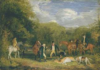 在温莎大公园射击 Buck-shooting in Windsor Great Park (1825)，约翰·弗雷德里克·刘易斯