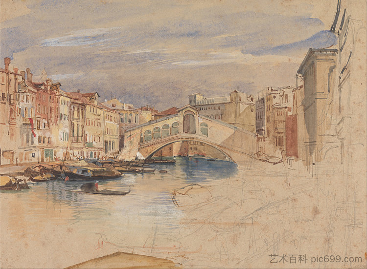 大运河和里亚托 The Grand Canal and Rialto (1838)，约翰·弗雷德里克·刘易斯