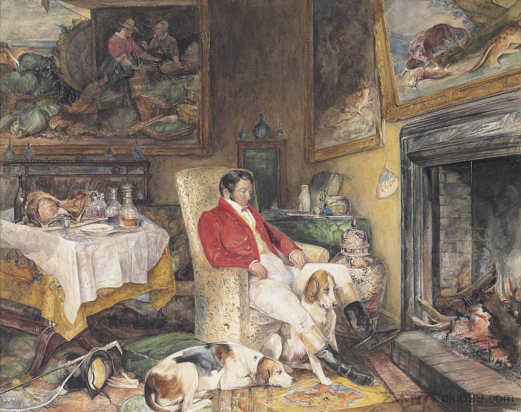 约翰·克罗克·布尔蒂尔在他的客厅里 John Crocker Bulteel in His Parlour，约翰·弗雷德里克·刘易斯