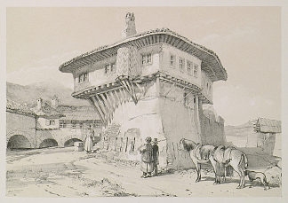 新奥尔索瓦;帕夏住宅外观 New Orsova; Exterior of the Pasha’a Residence (1838)，约翰·弗雷德里克·刘易斯