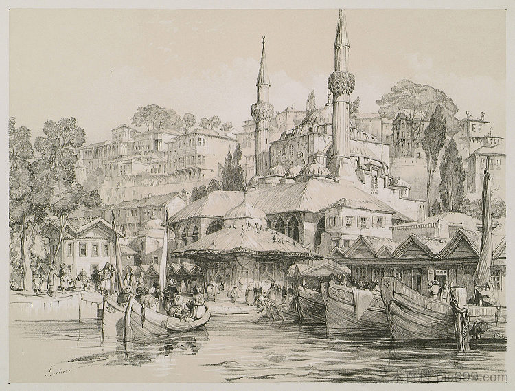 君士坦丁堡的亚洲港口斯库塔里 Scutari the Asiatic Port of Constantinople (1838),约翰·弗雷德里克·刘易斯