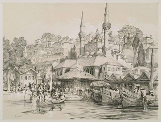 君士坦丁堡的亚洲港口斯库塔里 Scutari the Asiatic Port of Constantinople (1838)，约翰·弗雷德里克·刘易斯