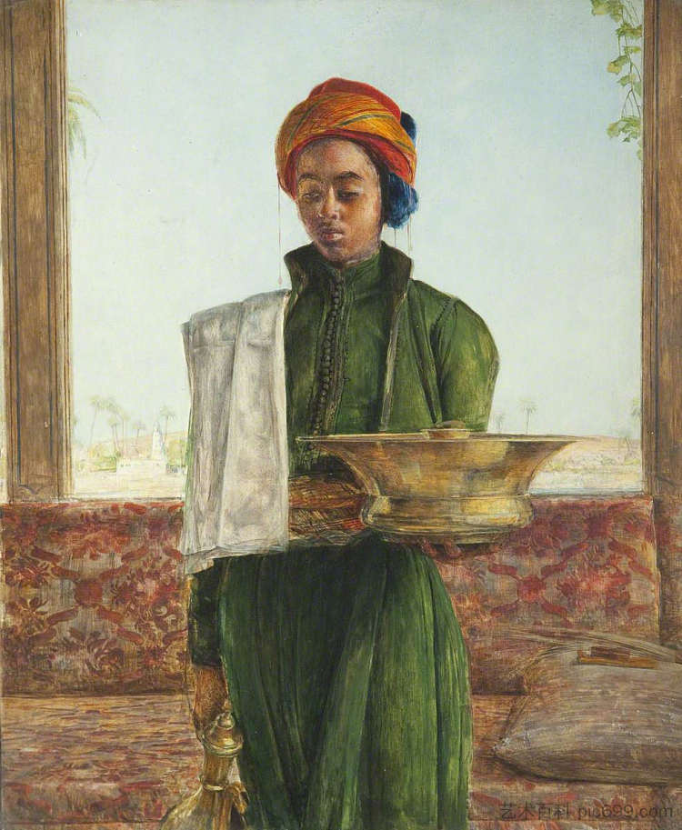 浴缸上的服务员 The Attendant on the Bath (1854),约翰·弗雷德里克·刘易斯